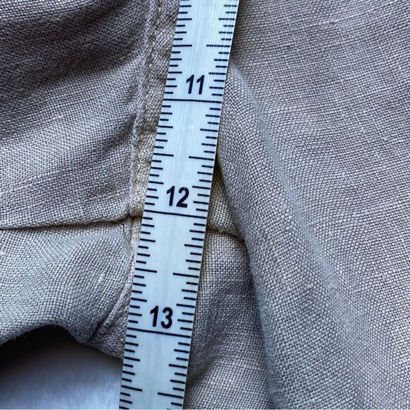 Juicy Couture 100% Linen Khaki Bermuda Button Fly Pants Size XL - Picture 11 of 12